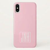 Initialen Monogram | wit op lichtroze Case-Mate iPhone Case (Achterkant)