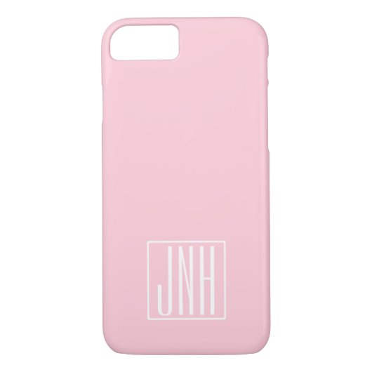 Initialen Monogram | wit op lichtroze Case-Mate iPhone Case (Achterkant)