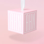 Initialen Monogram | wit op lichtroze Decoratie