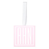 Initialen Monogram | wit op lichtroze Decoratie (Voorkant)