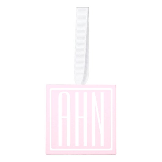 Initialen Monogram | wit op lichtroze Decoratie (Voorkant)