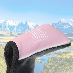 Initialen Monogram wit op lichtroze Golfheadcover
