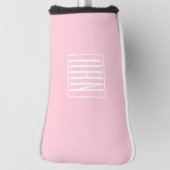 Initialen Monogram | wit op lichtroze Golfheadcover (Draai 90)