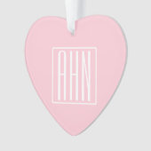 Initialen Monogram | wit op lichtroze Ornament (voorkant)