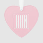 Initialen Monogram | wit op lichtroze Ornament (voorkant)