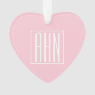 Initialen Monogram   wit op lichtroze Ornament