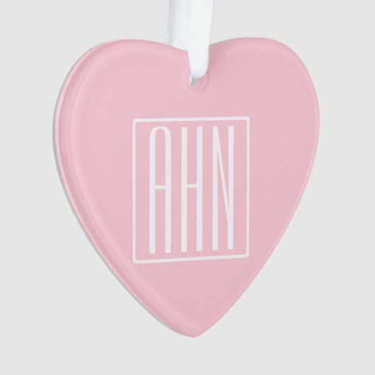 Initialen Monogram | wit op lichtroze Ornament (voorkant)