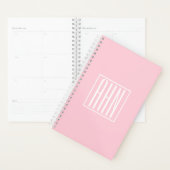 Initialen Monogram | wit op lichtroze Planner (Display)