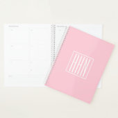 Initialen Monogram | wit op lichtroze Planner (Display)