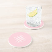 Initialen Monogram | wit op lichtroze Zandsteen Onderzetter (Zijkant)