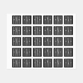 Initialen Monogram | Zwart wit Labels (Vel)