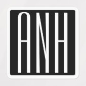Initialen Monogram | Zwart wit Labels (Design 2)