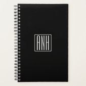 Initialen Monogram | Zwart wit Planner (Voorkant)
