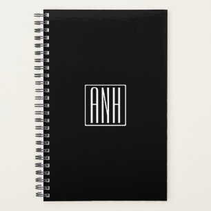 Initialen Monogram   Zwart wit Planner