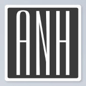 Initialen Monogram | Zwart wit Sticker