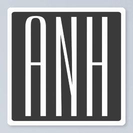 Initialen Monogram | Zwart wit Sticker