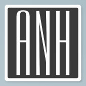 Initialen Monogram | Zwart wit Sticker