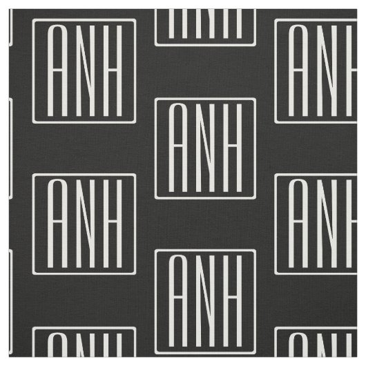 Initialen Monogram | Zwart wit Stof (Swatch)