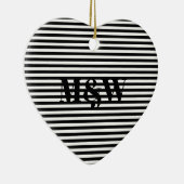 Initialen monogram zwarte witte strepen keramisch ornament (Rechts)