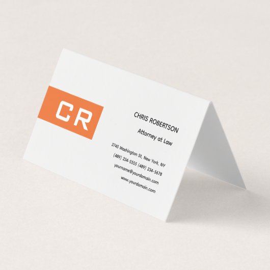 Initialen Monogrammed Custom Modern Minimalist Visitekaartje (Voorkant)