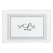 Initialen monogrammen proefgevallen kussensloop (Voorkant-Rechts)