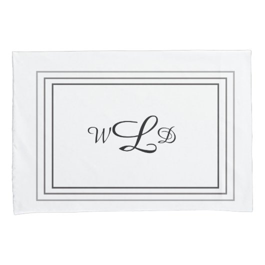 Initialen monogrammen proefgevallen kussensloop (Voorkant-Rechts)