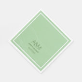 initialen, naam en datum van de bleke bruiloft servet (Hoek)