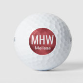 Initialen Naam Roos Gold Golf Balls Golfballen (Voorkant)