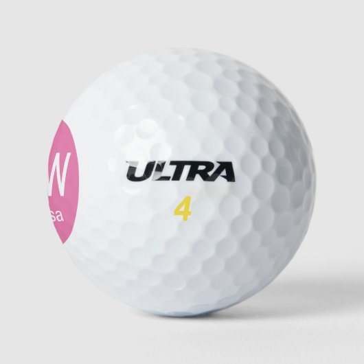 Initialen naam Roze Golf Balls Golfballen (Logo)