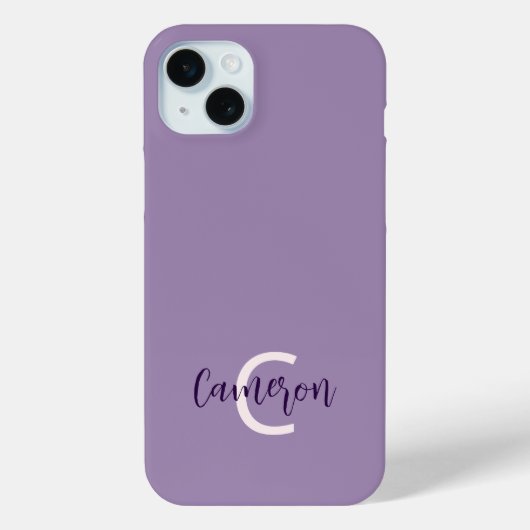 Initialen naam Sophisticated Solid Violet Case-Mate iPhone Case (Achterkant)