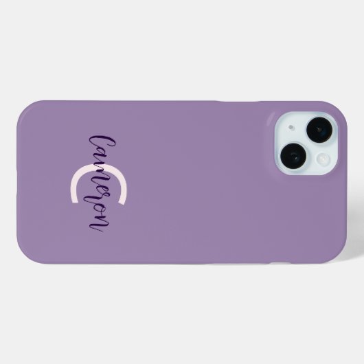 Initialen naam Sophisticated Solid Violet Case-Mate iPhone Case (Achterkant (horizontaal))