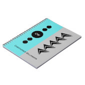 Initialen naam turquoise en grijs toevoegen notitieboek (Linkerzijde)