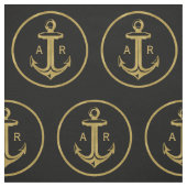 Initialen | Nautisch anker Navy Blue Stof (Swatch)