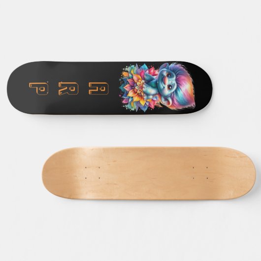 *~* Initialen Neon Haar Rainbow AP89 Troll Persoonlijk Skateboard (Horizontaal)
