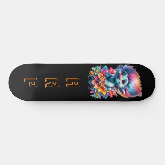 *~* Initialen Neon Haar Rainbow AP89 Troll Persoonlijk Skateboard (Horizontaal)