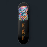 *~* Initialen Neon Haar Rainbow AP89 Troll Persoonlijk Skateboard<br><div class="desc">(Zoekcode AP89 voor Troll items en AP88 voor middeleeuwse thema items ) Gemakkelijk overzetten naar andere Zazzle producten. ZWARTE achtergrond Skateboard. De felle en o zo vrolijke NEON Rainbow kleuren poppen gewoon de TROLL afbeeldingen en LETTERS. Pas / Personaliseer uw INITIALEN / MONOGRAM en speel met het lettertype en de...</div>