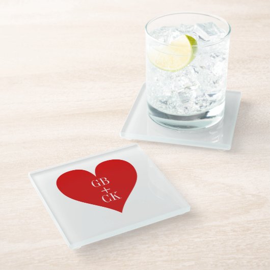 Initialen Onderzetter van glas (Schuin)