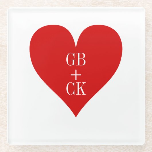 Initialen Onderzetter van glas (Voorkant)