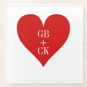 Initialen Onderzetter van glas Glazen Onderzetter