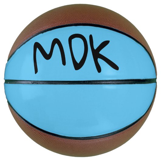 Initialen op blauw basketbal (Voorkant)