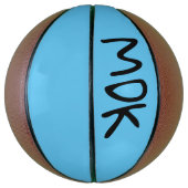 Initialen op blauw basketbal (Verticaal)