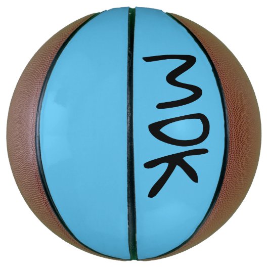 Initialen op blauw basketbal (Verticaal)