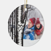 Initialen op boomparen keramisch ornament (Links)