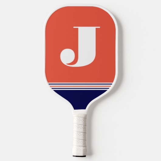 Initialen Oranje Pickleball Paddle (Achterkant)