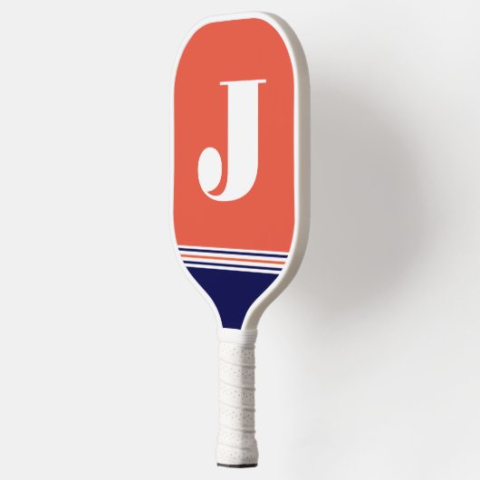 Initialen Oranje Pickleball Paddle (Links)