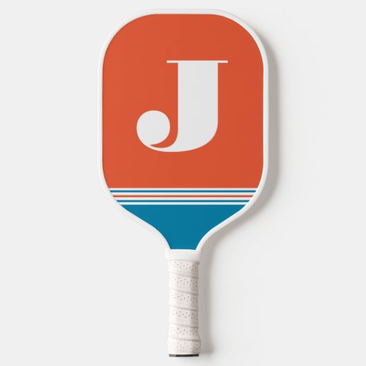 Initialen Oranje Pickleball Paddle (Voorkant)