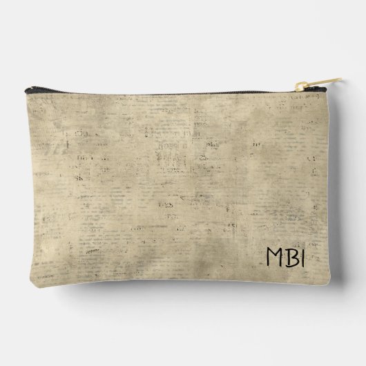 Initialen oude krant plakboek achtergrond etui (Achterkant)