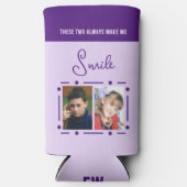 Initialen paars seltzer blikjeskoeler (Voorkant)