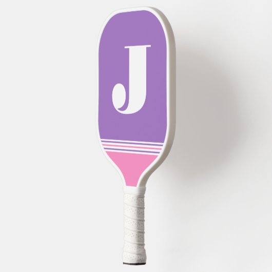 Initialen Paarse pickleball paddle (Links)