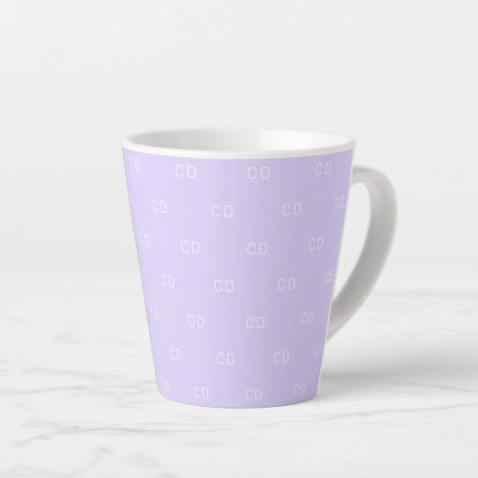 Initialen patroon violet lavender latte mok (Rechterhoek)